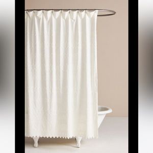 Like New Anthropologie Cecily Appliqué Shower Curtain